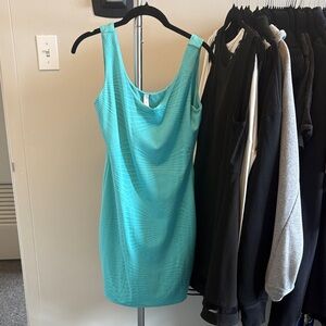 Chic Sleeveless Turquoise Mini Dress